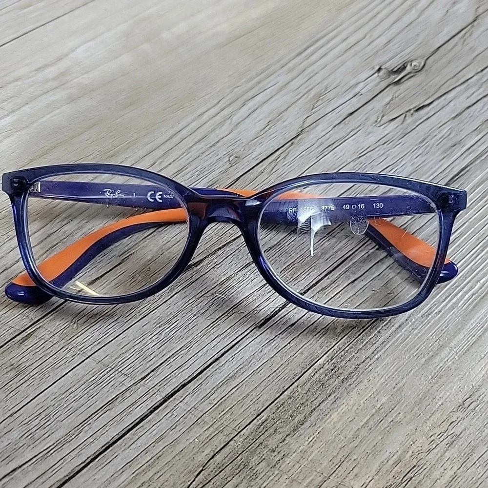 Ray-Ban Jr RB 1586 3775 Eyeglasses Frames Blue Orange  49-16 130mm Full Rim Kids